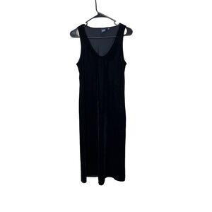 GAP Black Velvet Maxi Length Scoop Neck Elegant‎ Womens Dress Petite Small
